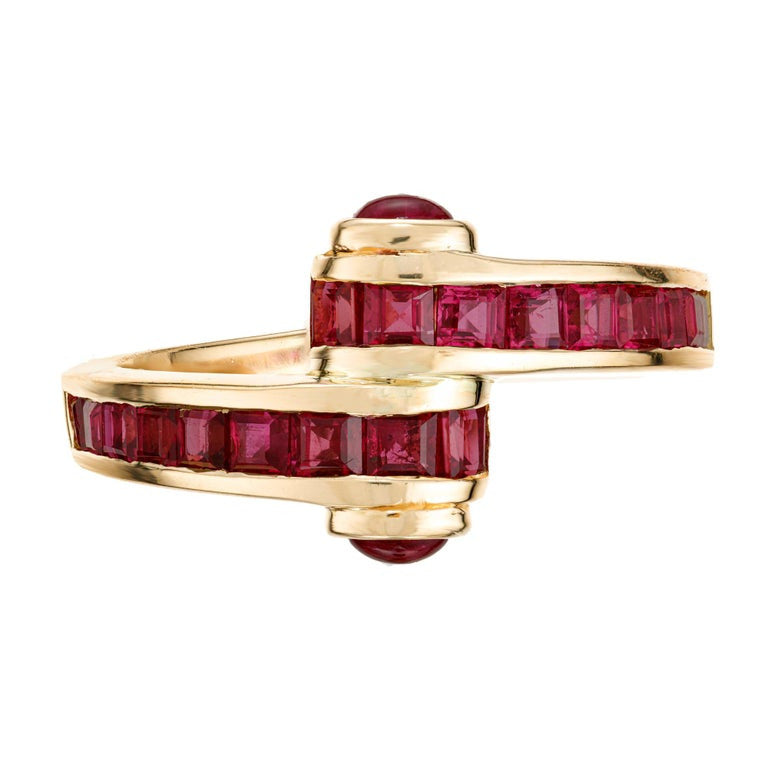 2.11 Carat Ruby Yellow Gold Bypass Style Ring – image 2