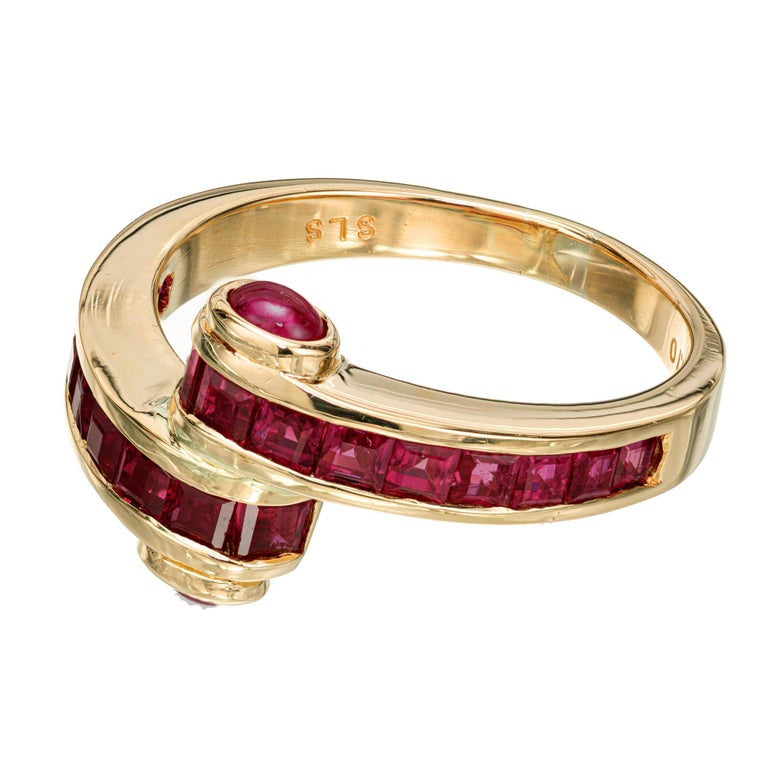 2.11 Carat Ruby Yellow Gold Bypass Style Ring – image 3