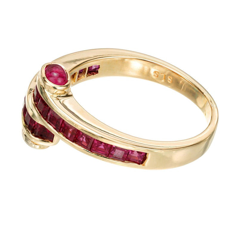 2.11 Carat Ruby Yellow Gold Bypass Style Ring – image 4