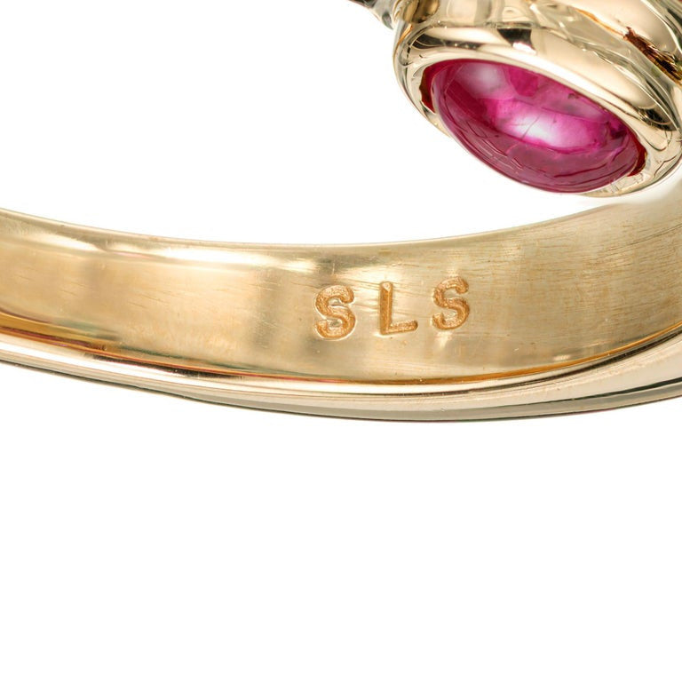 2.11 Carat Ruby Yellow Gold Bypass Style Ring – image 7