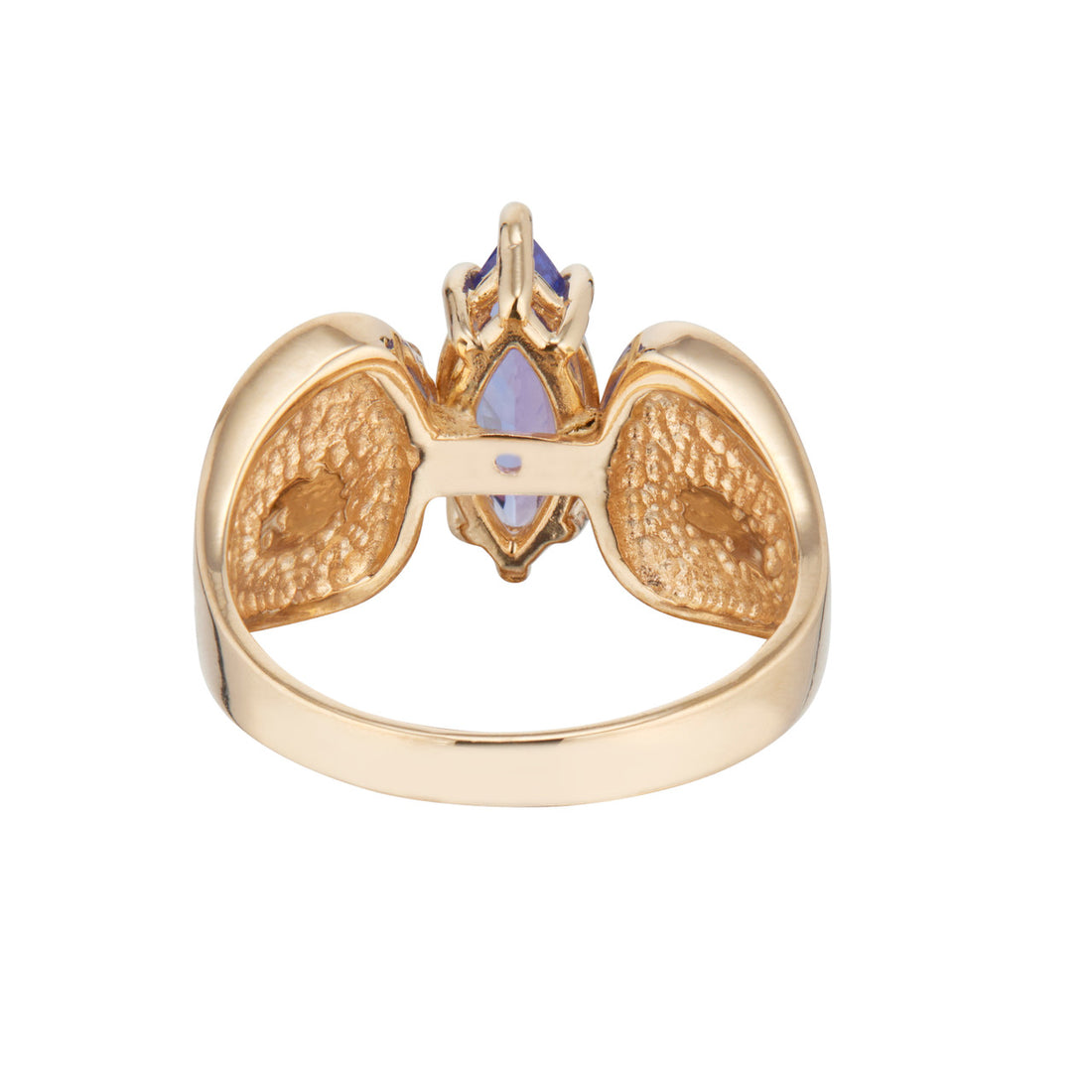 1.00 Carat Tanzanite Diamond Yellow Gold Ring – image 4