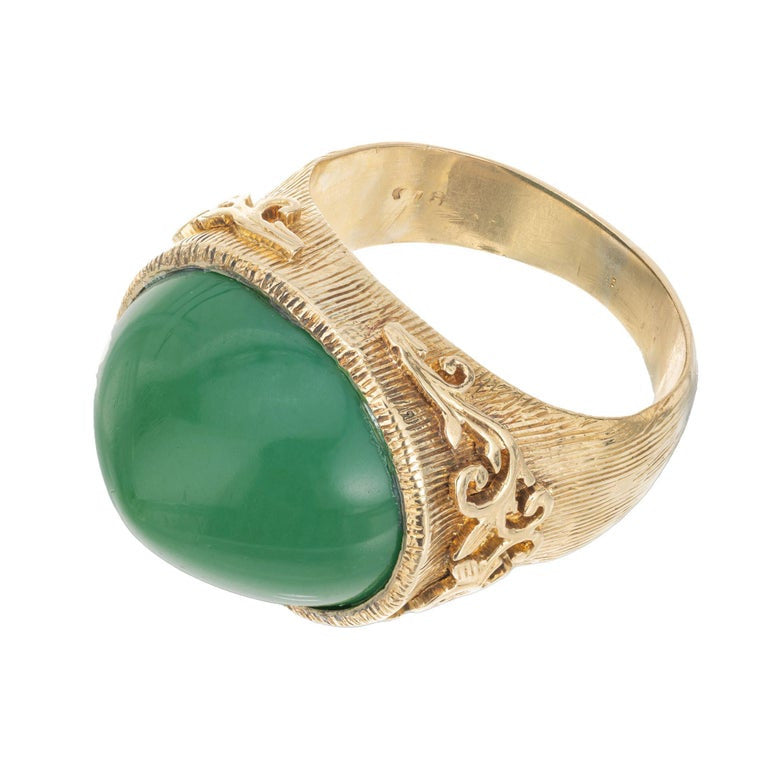 GIA Certified Sugar Loaf Turquoise Yellow Gold Cocktail Ring – image 4