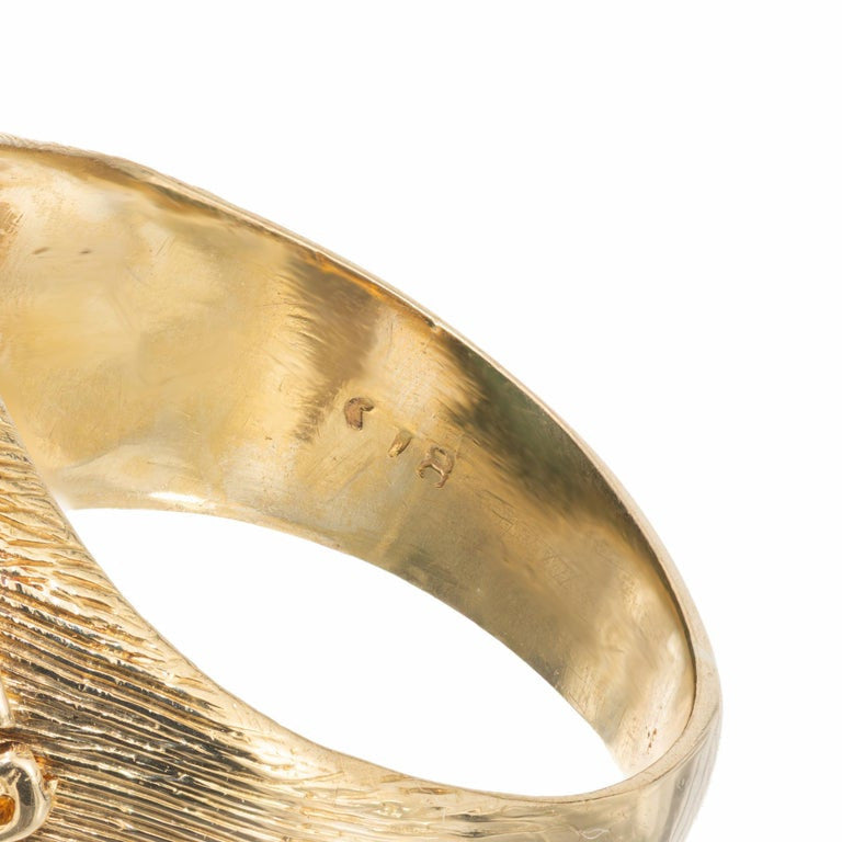 GIA Certified Sugar Loaf Turquoise Yellow Gold Cocktail Ring – image 7