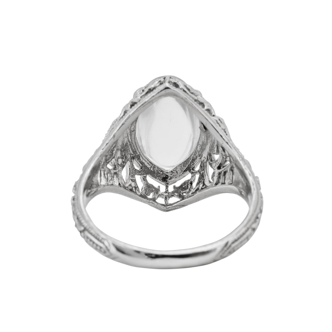 2.50 Carat Moonstone White Gold Filagree Ring – image 6