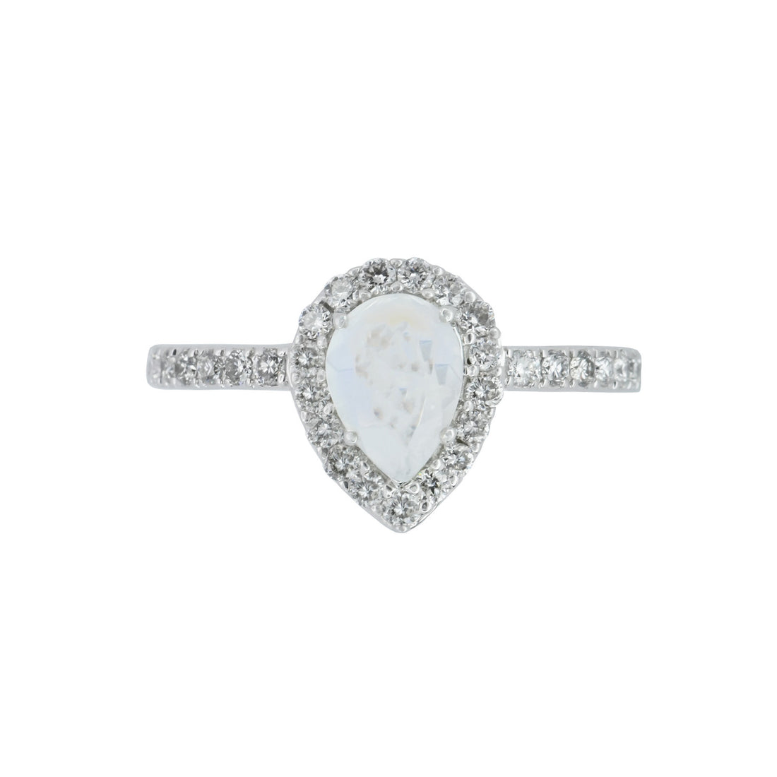 Peter Suchy .55 Carat Moonstone Diamond White Gold Ring – image 2