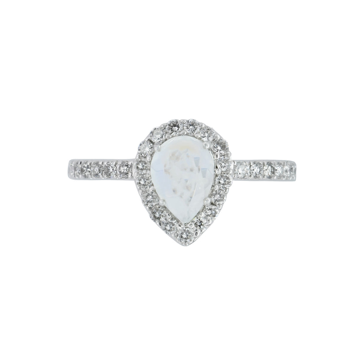 Peter Suchy .55 Carat Moonstone Diamond White Gold Ring – image 2