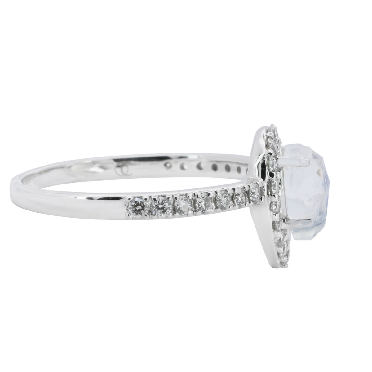 Peter Suchy .55 Carat Moonstone Diamond White Gold Ring – image 3