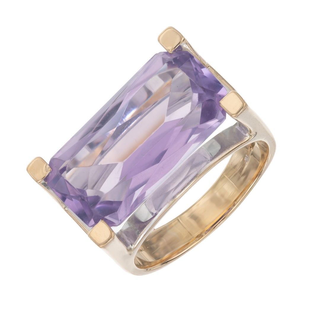 6.50 Carat Amethyst Yellow Gold Ring – image 2