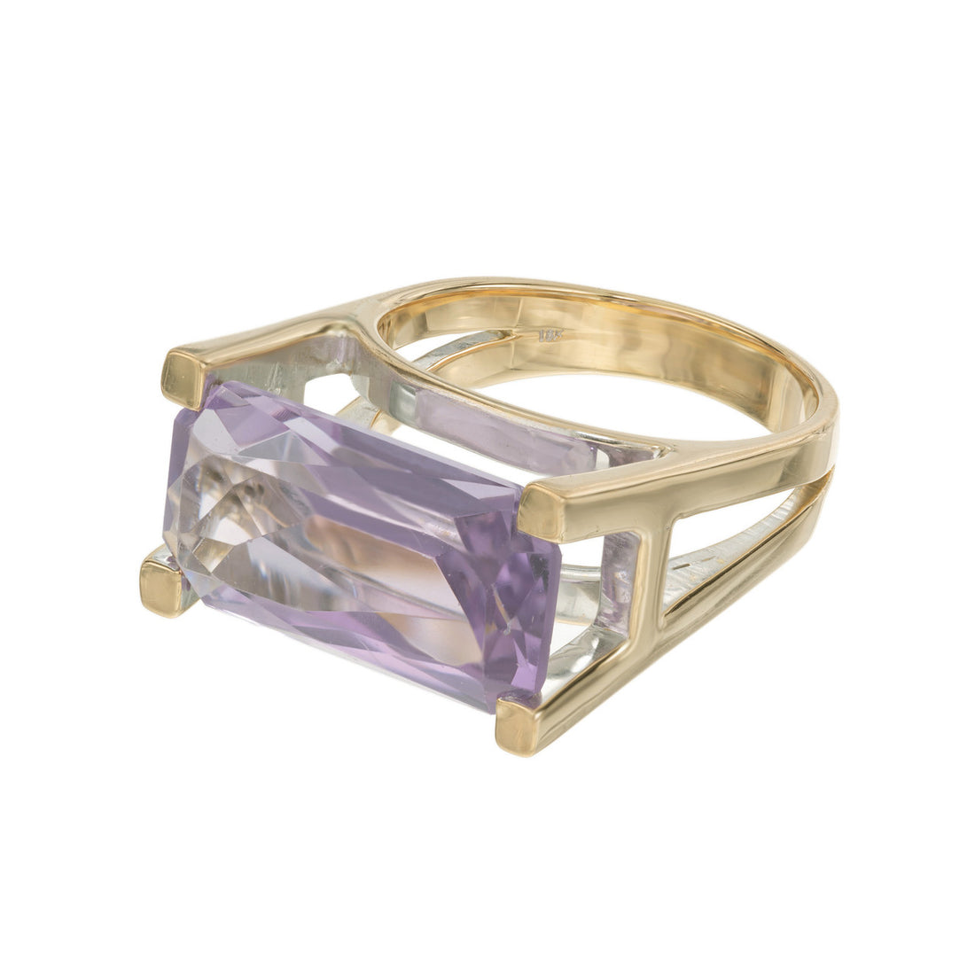 6.50 Carat Amethyst Yellow Gold Ring – image 3