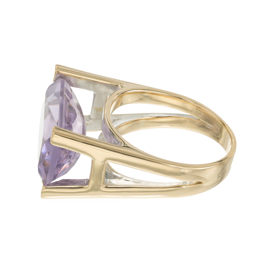 6.50 Carat Amethyst Yellow Gold Ring – image 4
