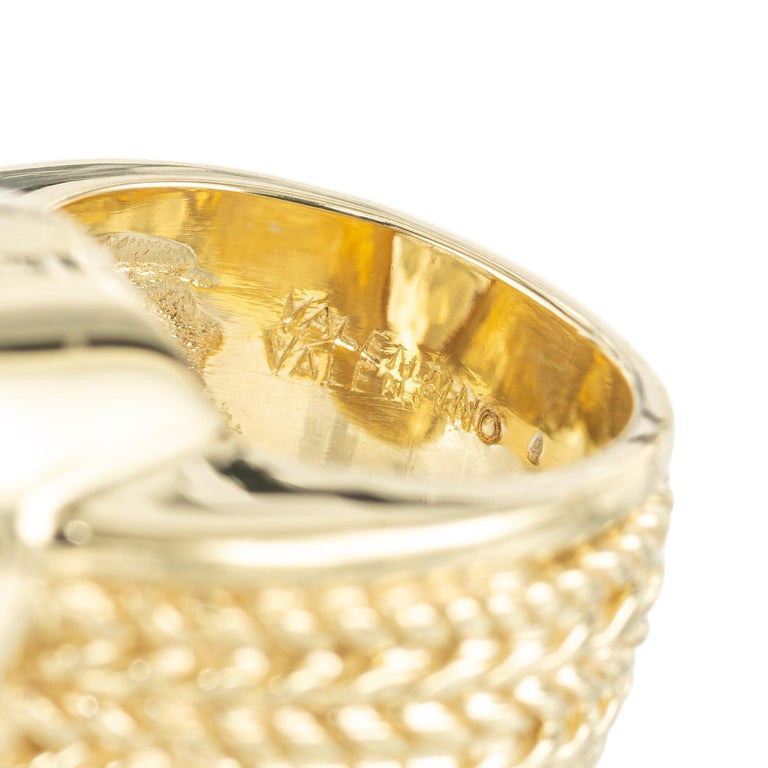 Valentino 11.00 Carat Oval Citrine Yellow Gold Cocktail Ring – image 7
