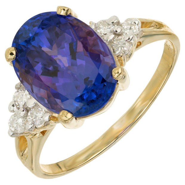 Le Vian 4.15 Carat Oval Tanzanite Diamond Yellow Gold Ring