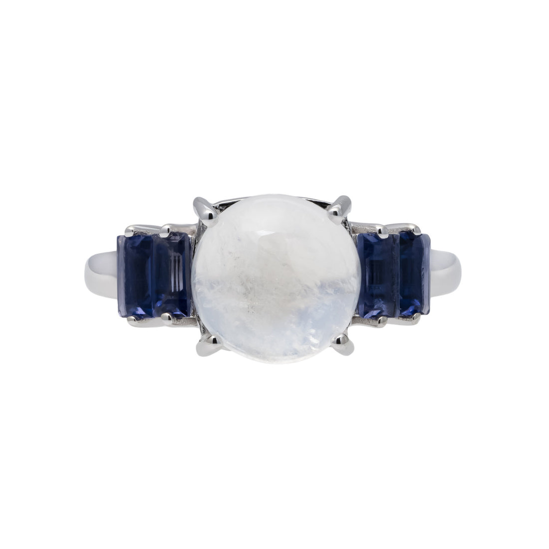 2.00 Carat Moonstone Iolite White Gold Ring – image 2