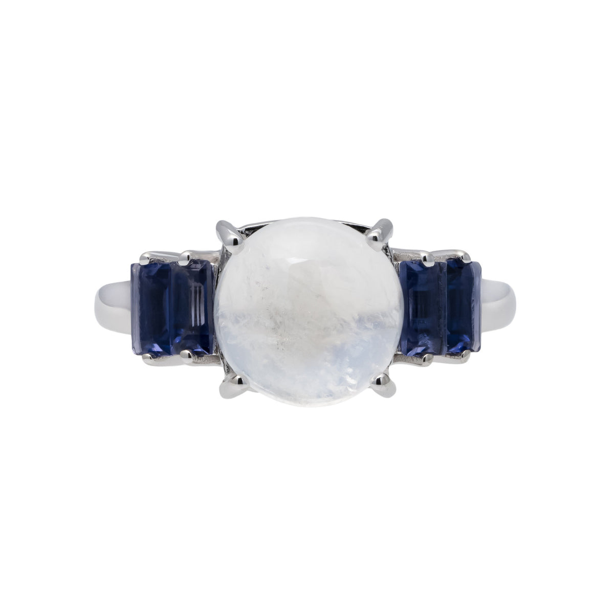 2.00 Carat Moonstone Iolite White Gold Ring – image 2