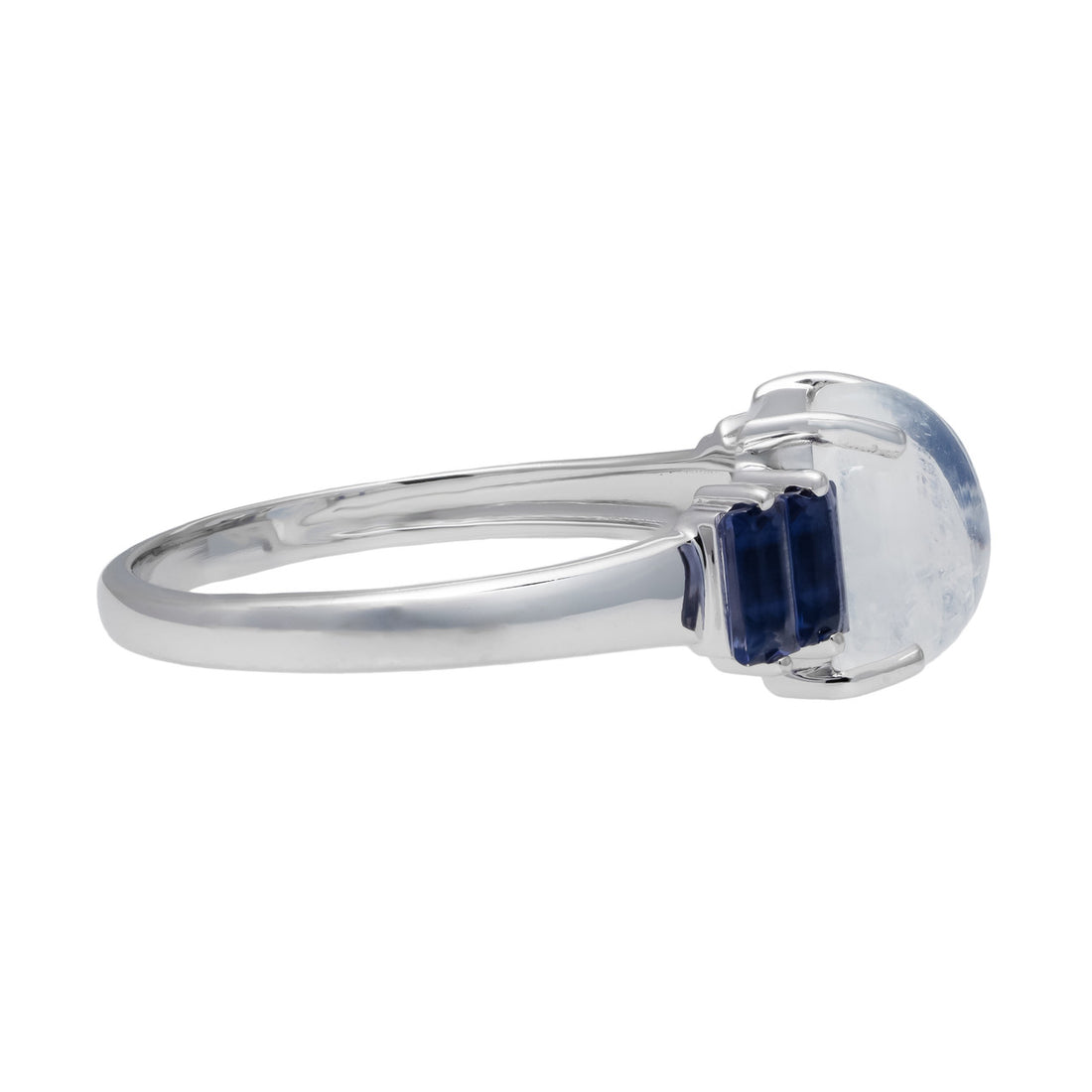 2.00 Carat Moonstone Iolite White Gold Ring – image 3