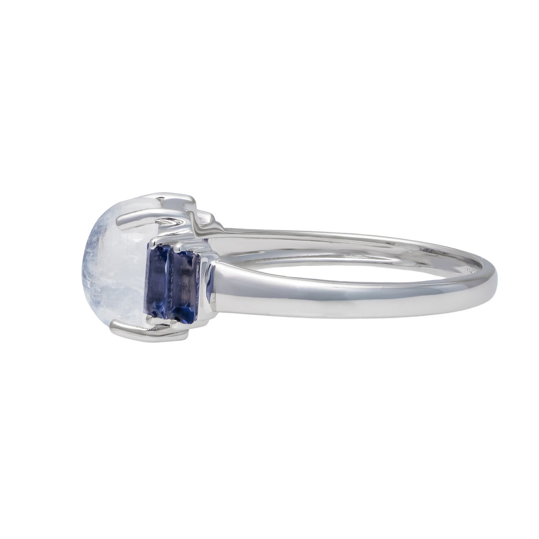 2.00 Carat Moonstone Iolite White Gold Ring – image 4