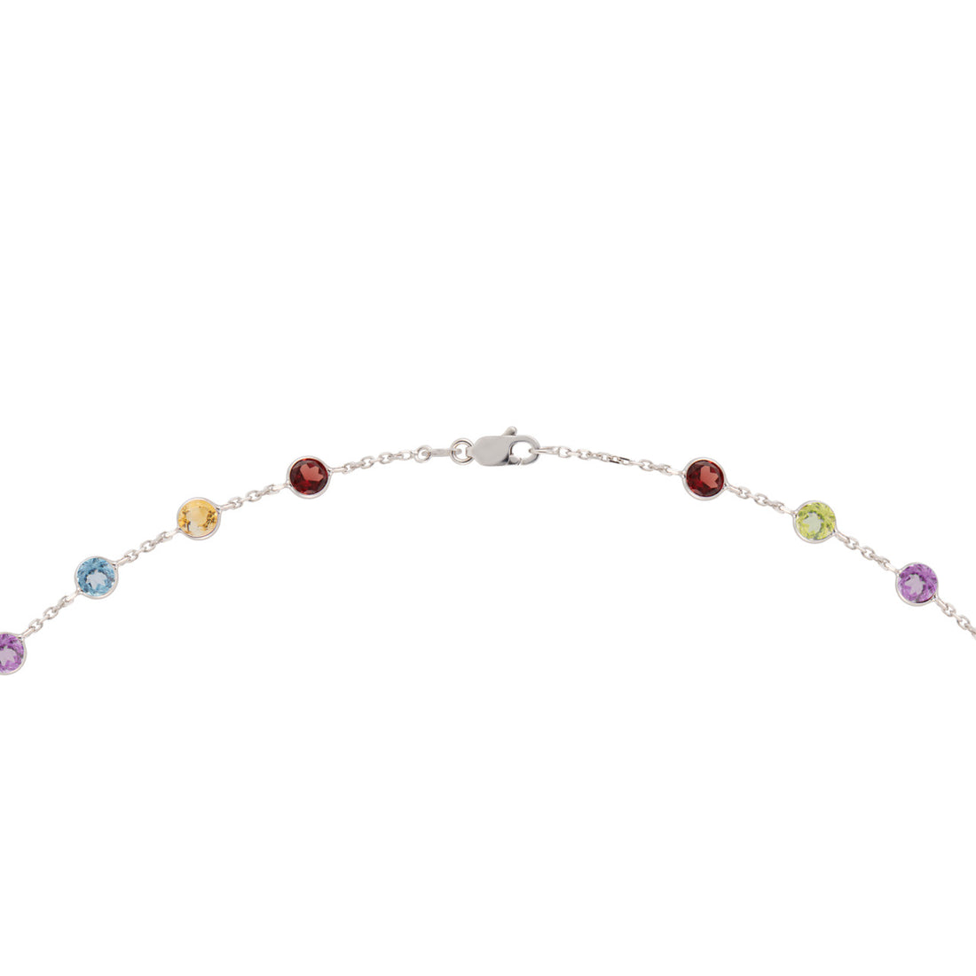 7.00 Carat Multi Color Gemstone By The Yard White Gold Necklace – image 2