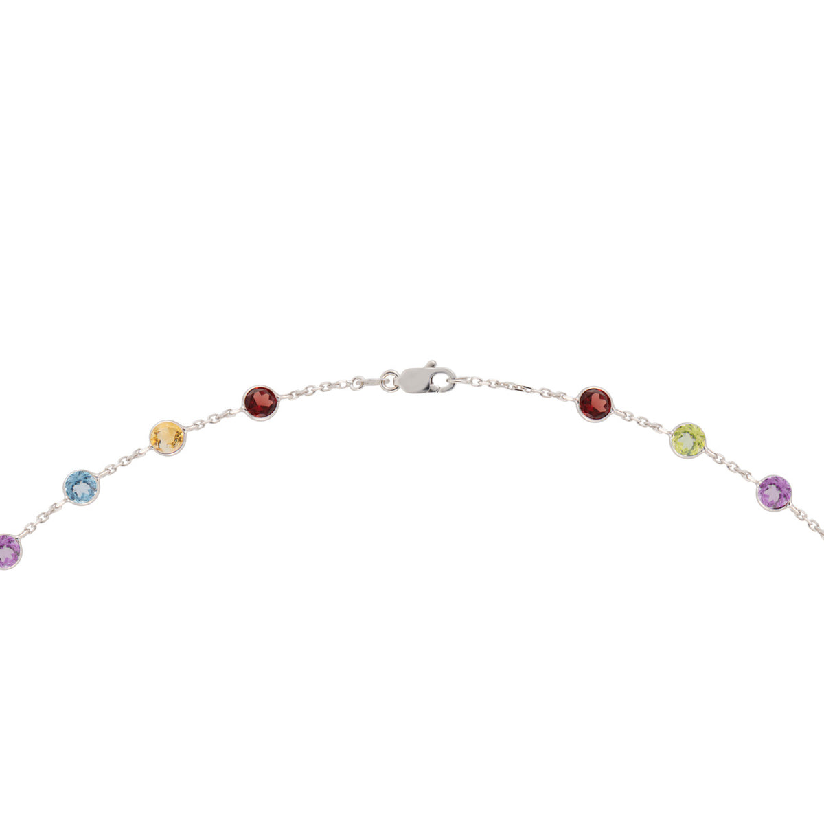 7.00 Carat Multi Color Gemstone By The Yard White Gold Necklace – image 2