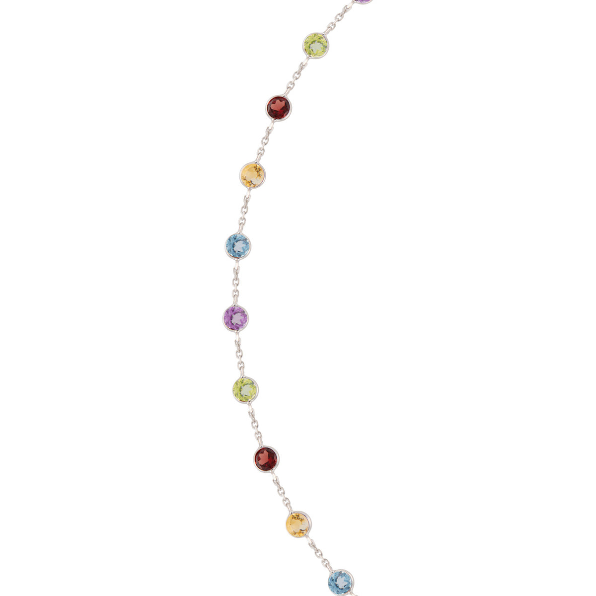 7.00 Carat Multi Color Gemstone By The Yard White Gold Necklace – image 4