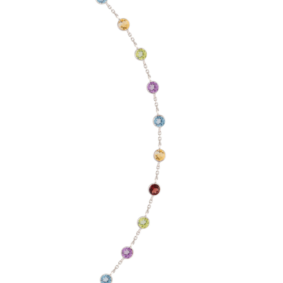 7.00 Carat Multi Color Gemstone By The Yard White Gold Necklace – image 3