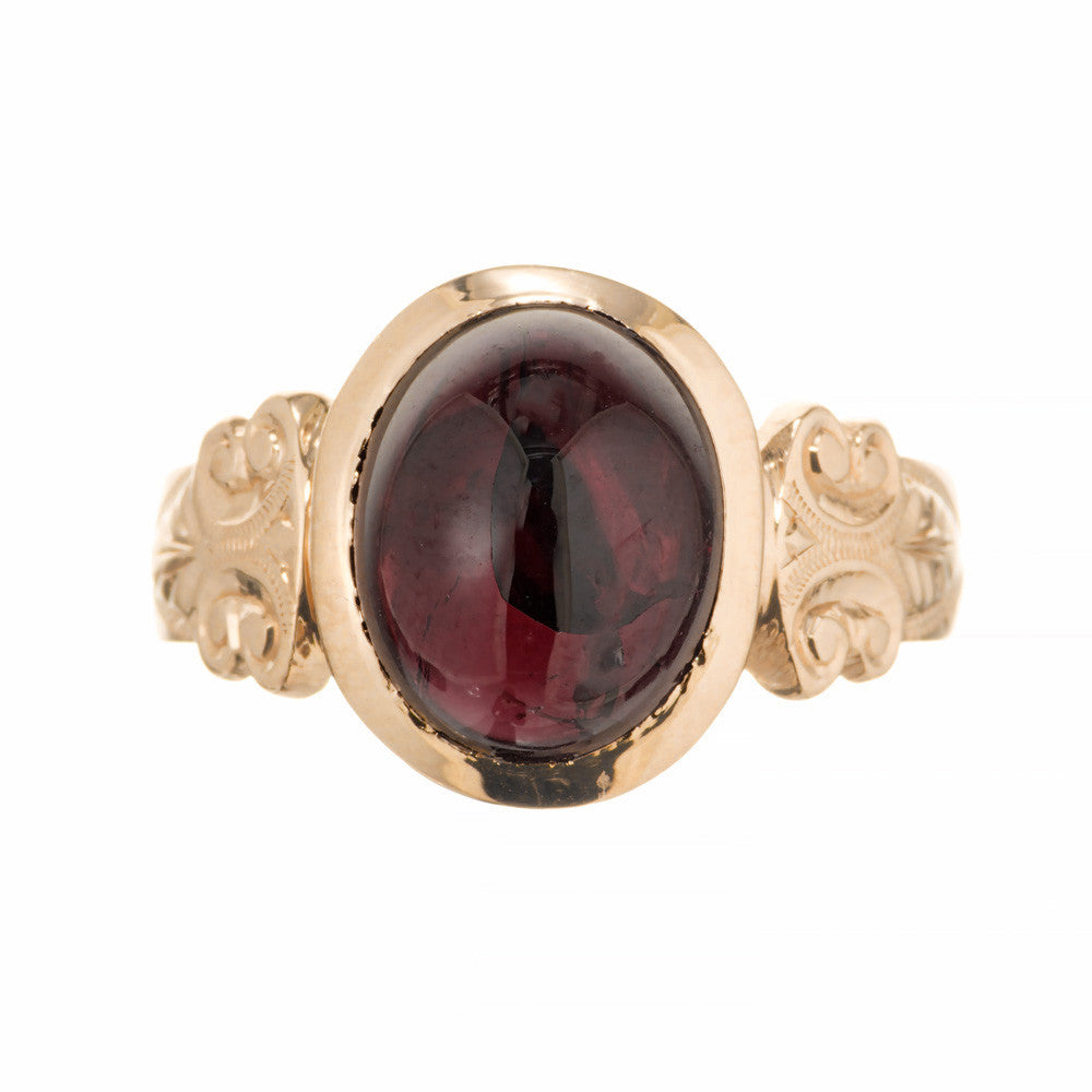 5.00 Carat Garnet Rose Gold Mens Ring – image 2