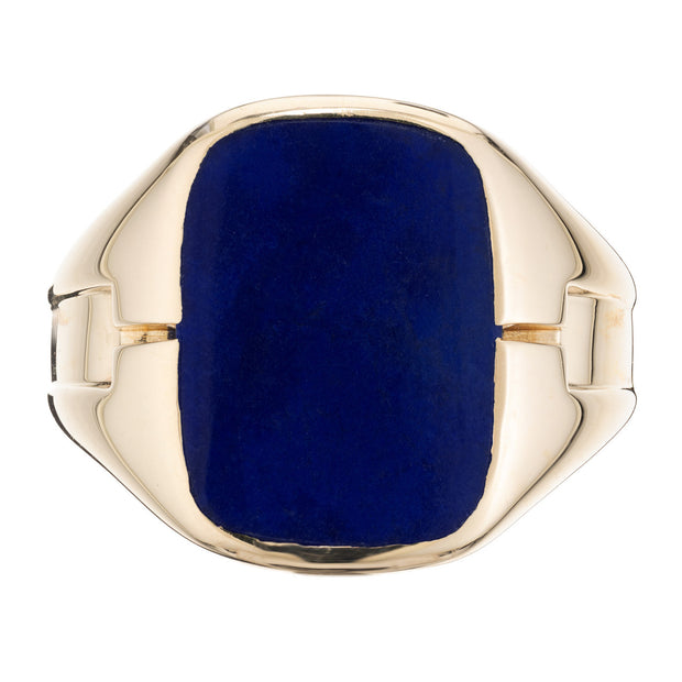 Larter + Sons Lapis Lazulli Yellow Gold Mens Ring