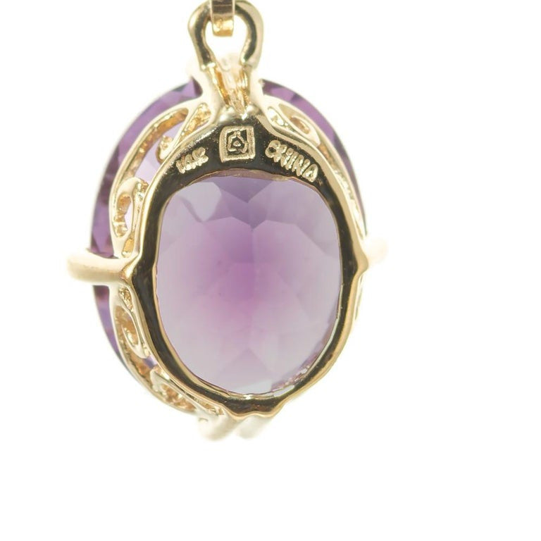 6.00 Amethyst Yellow Gold Dangle Earrings – image 4
