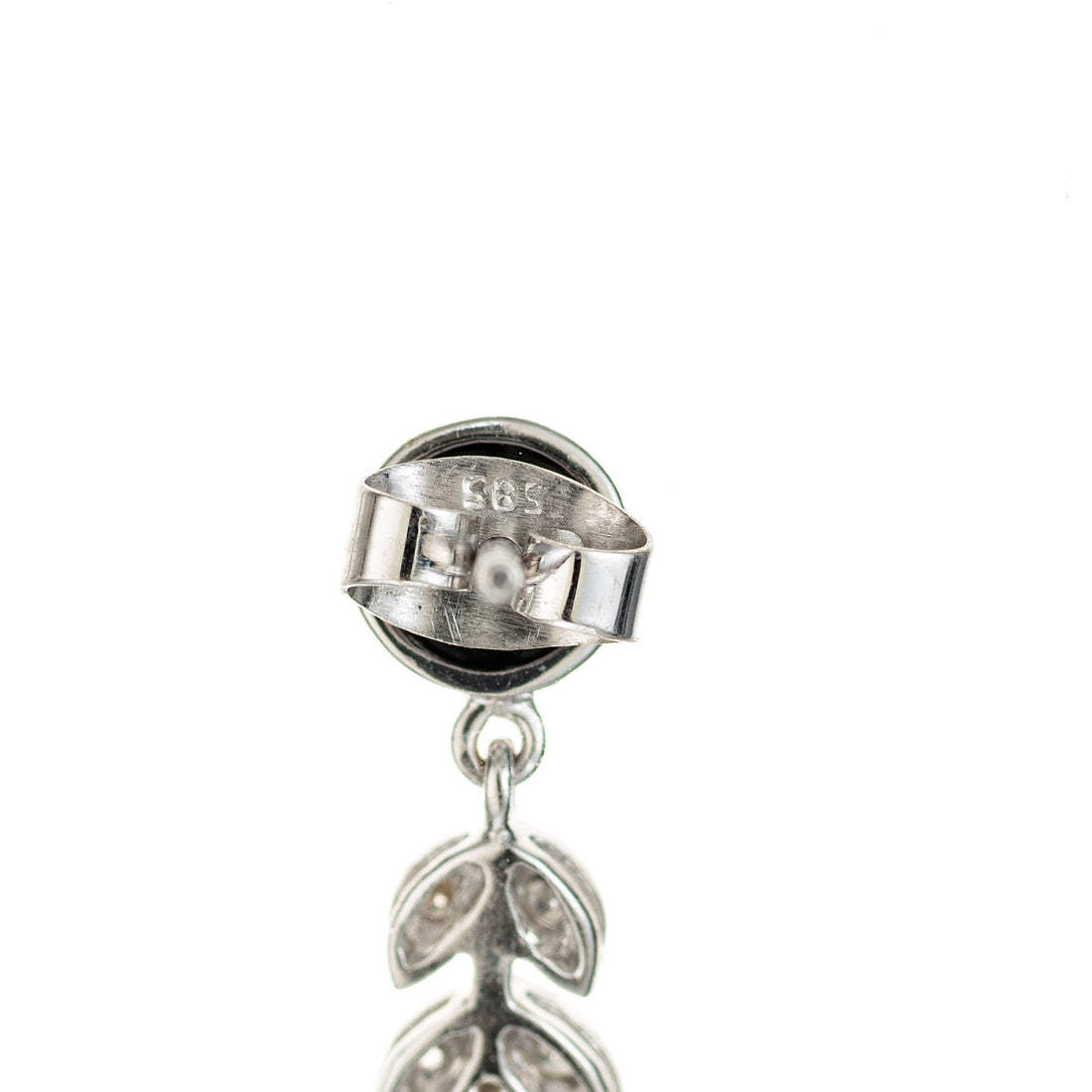 Art Deco .50 Carat Diamond Onyx White Gold Dangle Earrings – image 4