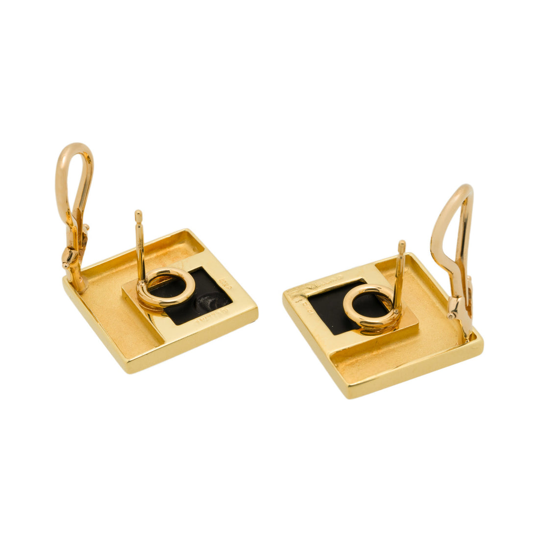Cellino Onyx Yellow Gold Modern Earrings – image 4