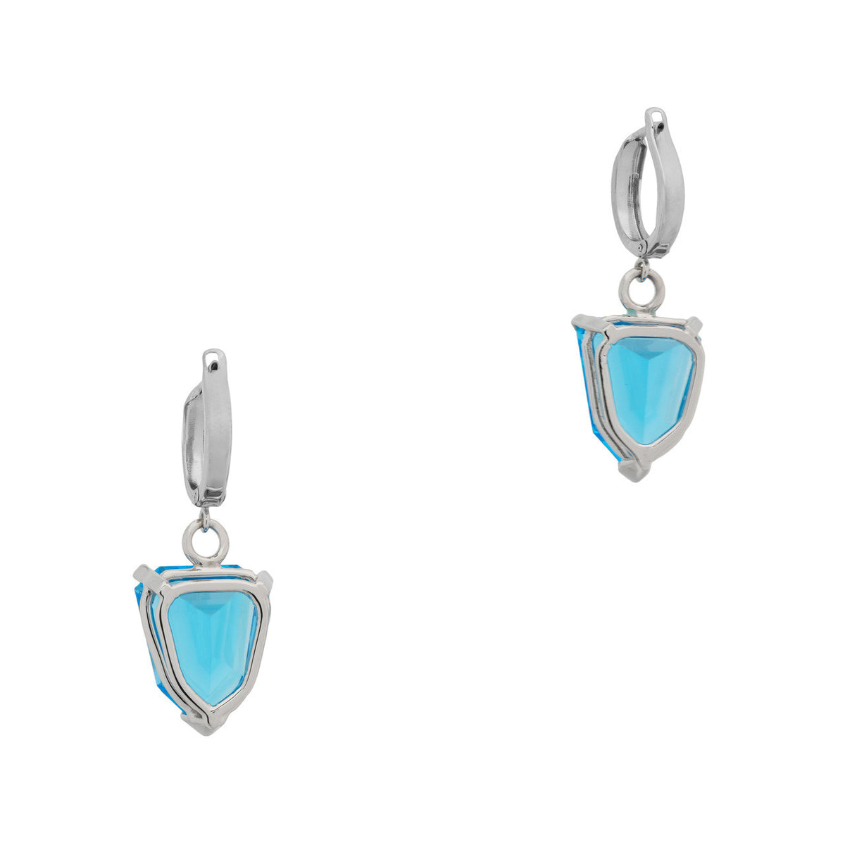 14.00 Carat Topaz White Gold Dangle Earrings – image 4