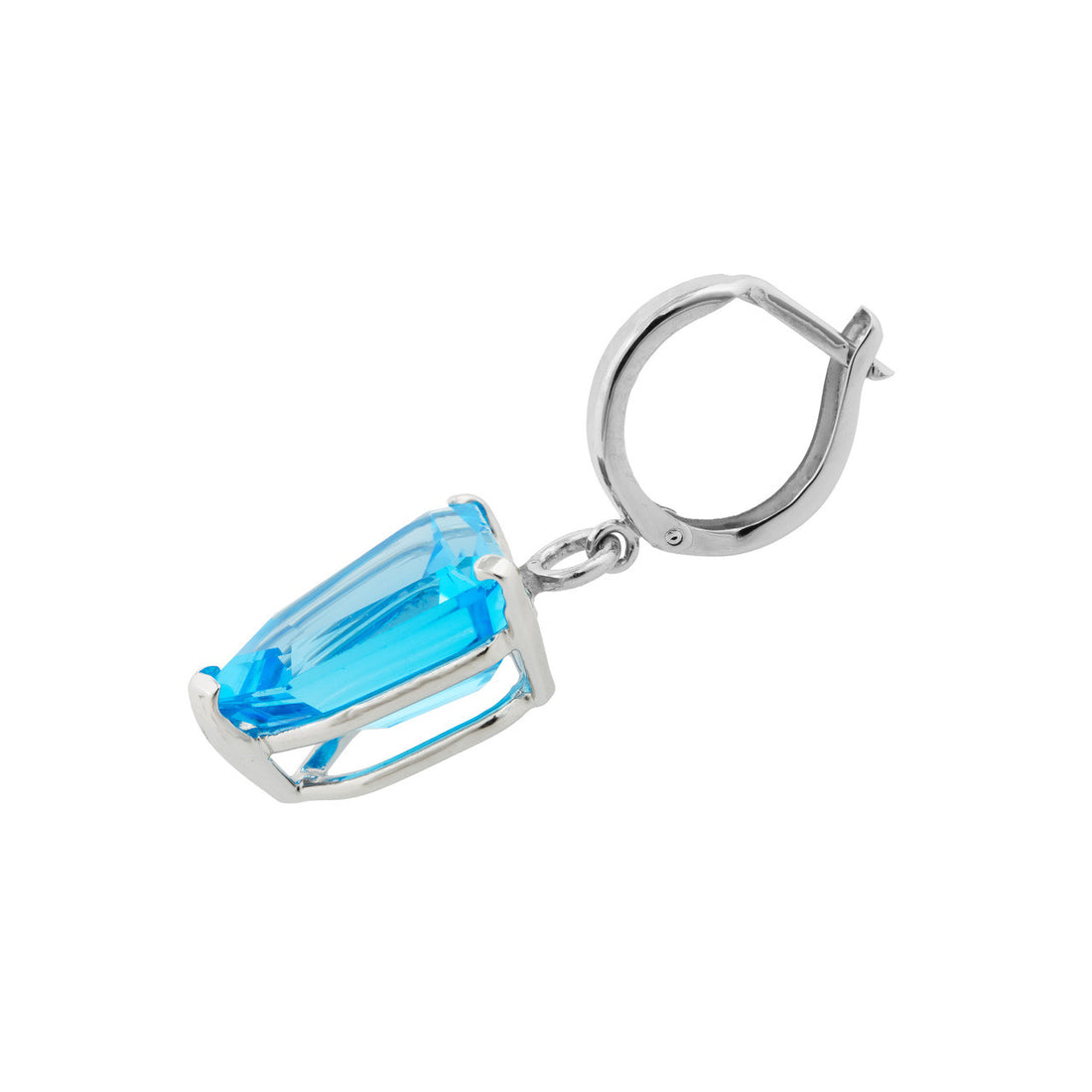 14.00 Carat Topaz White Gold Dangle Earrings – image 5