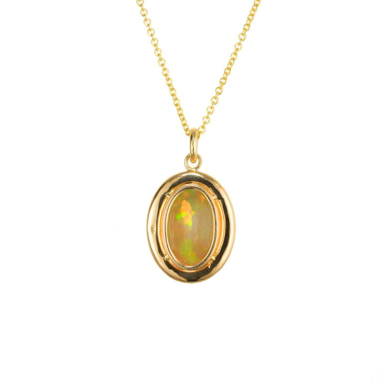 Peter Suchy GIA 3.50 Carat Opal Diamond Yellow Gold Pendant Necklace – image 3