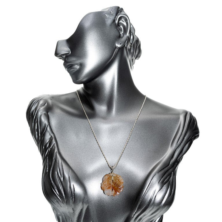 GIA Certified Jadeite Jade Yellow Gold Carved Pendant Necklace – image 6