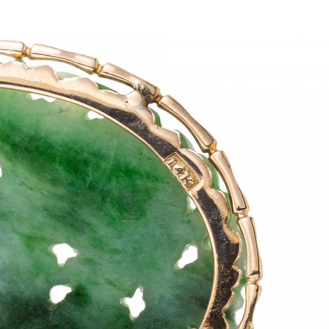 GIA Certified Jadeite Jade Rose Gold Carved Brooch Pendant – image 6