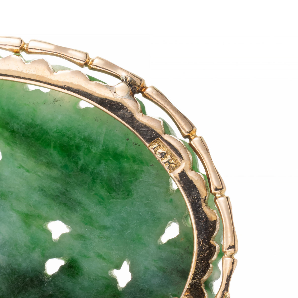 GIA Certified Jadeite Jade Rose Gold Carved Brooch Pendant – image 6