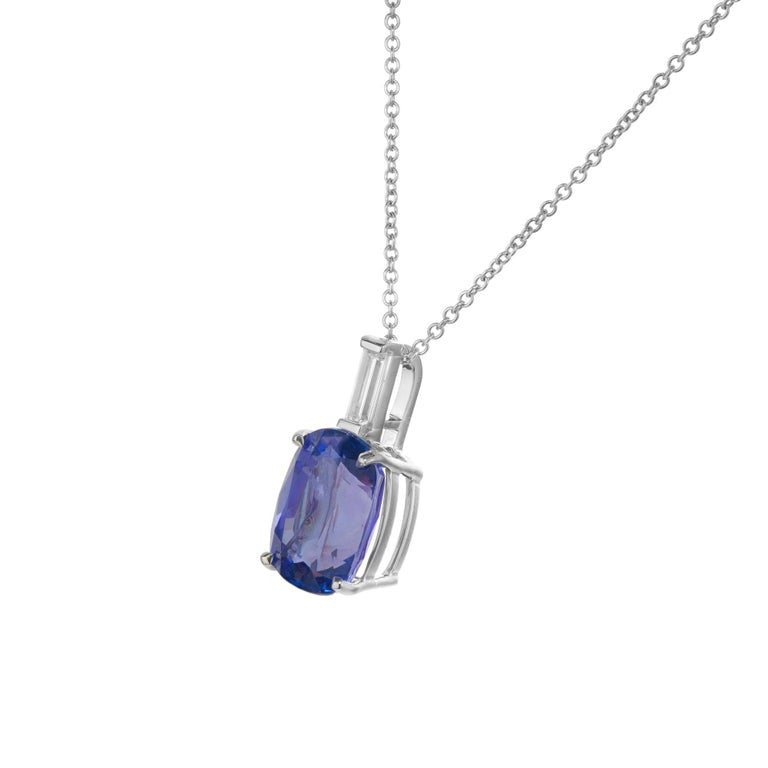 Peter Suchy 4.47 Carat Oval Tanzanite Diamond White Gold Pendant Necklace – image 3