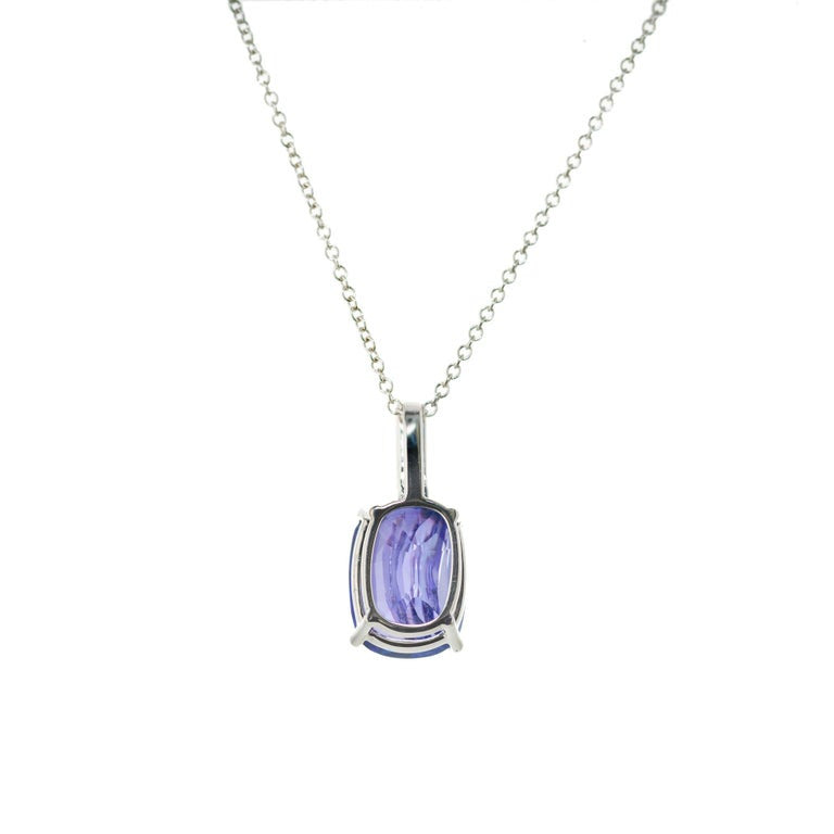 Peter Suchy 4.47 Carat Oval Tanzanite Diamond White Gold Pendant Necklace – image 4