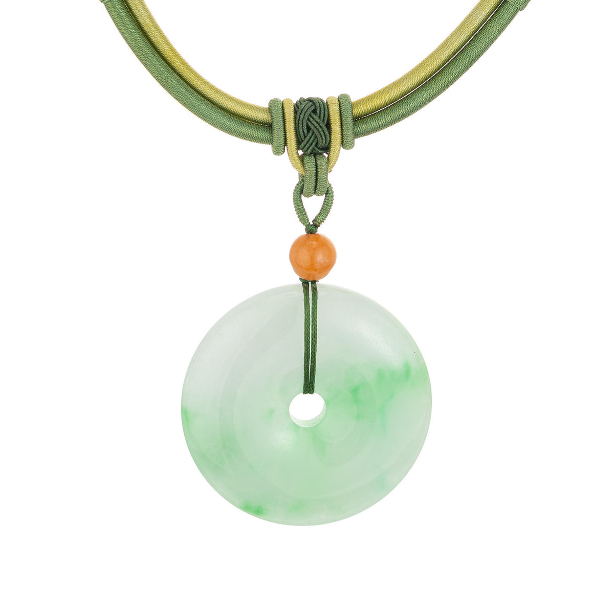 Halolith Jadiete Jade Pendant Silk Cord Necklace – image 2