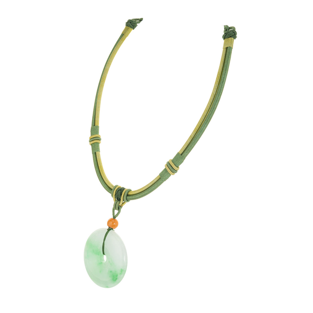 Halolith Jadiete Jade Pendant Silk Cord Necklace – image 4