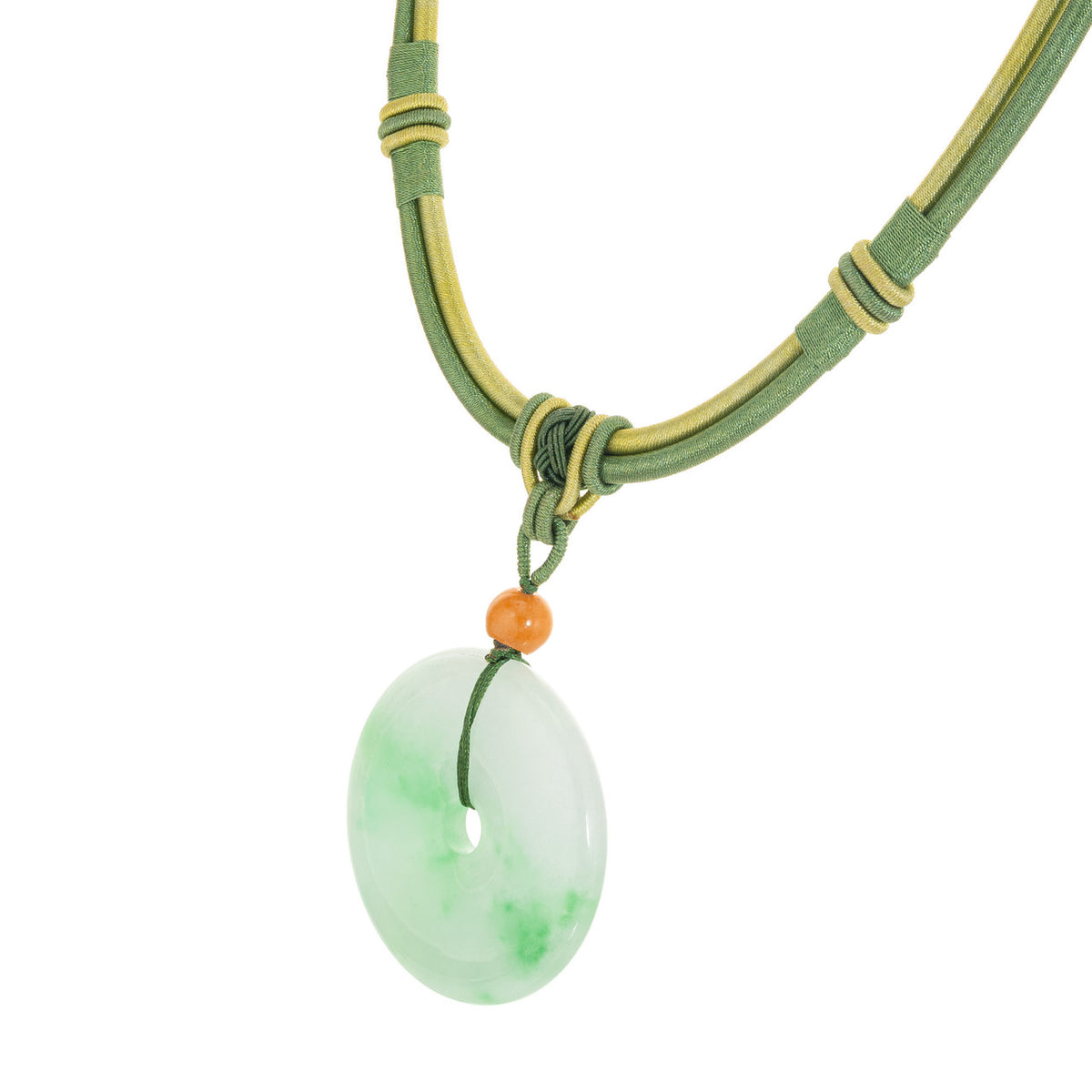 Halolith Jadiete Jade Pendant Silk Cord Necklace – image 5