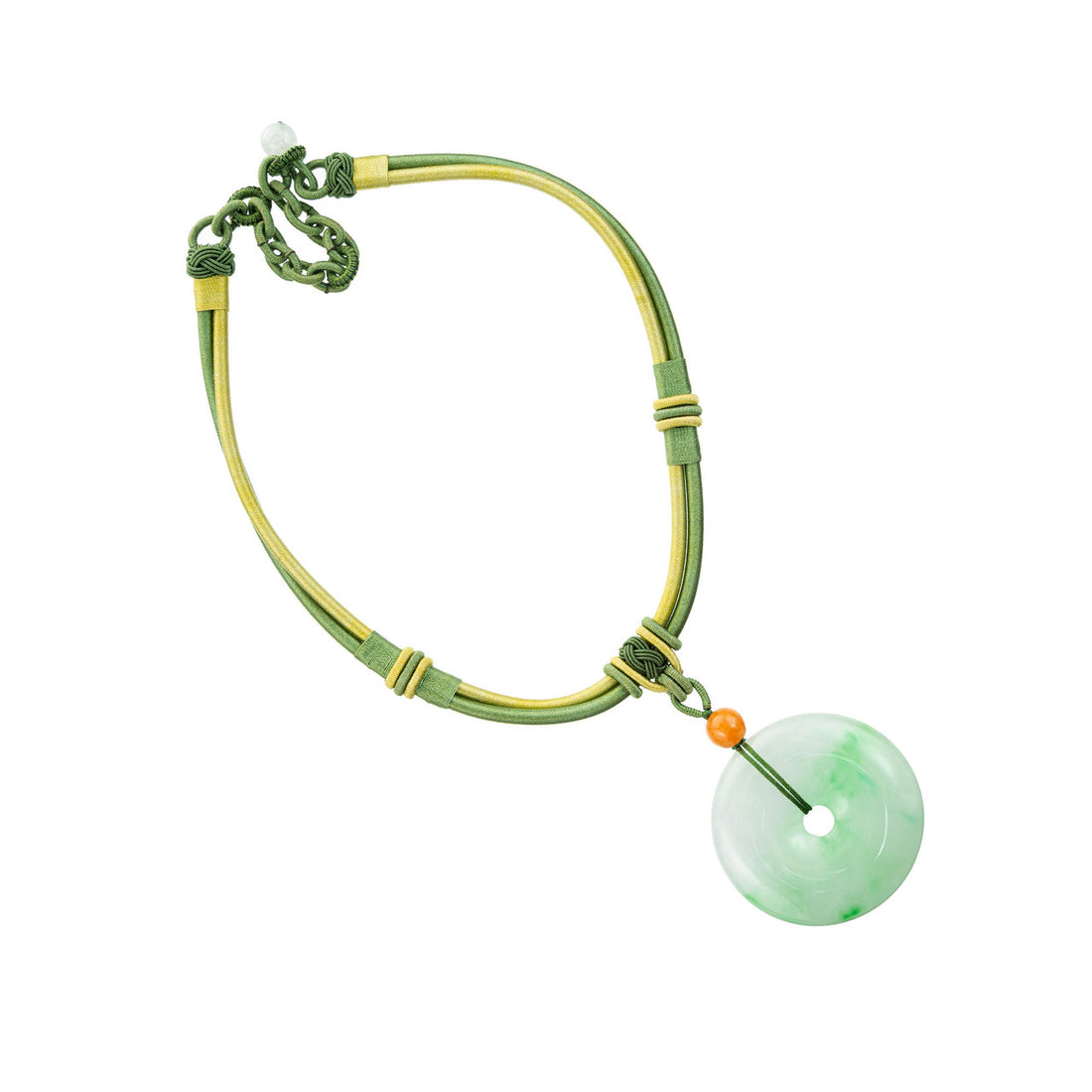 Halolith Jadiete Jade Pendant Silk Cord Necklace – image 6