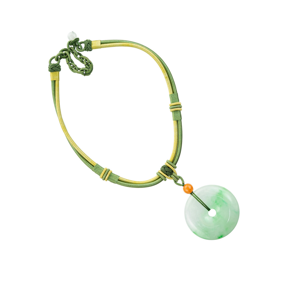 Halolith Jadiete Jade Pendant Silk Cord Necklace – image 6