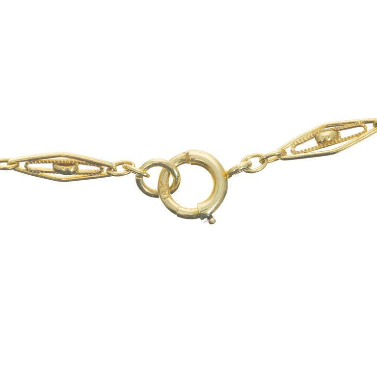 Carved Carnelian Yellow Gold Enamel Necklace – image 5