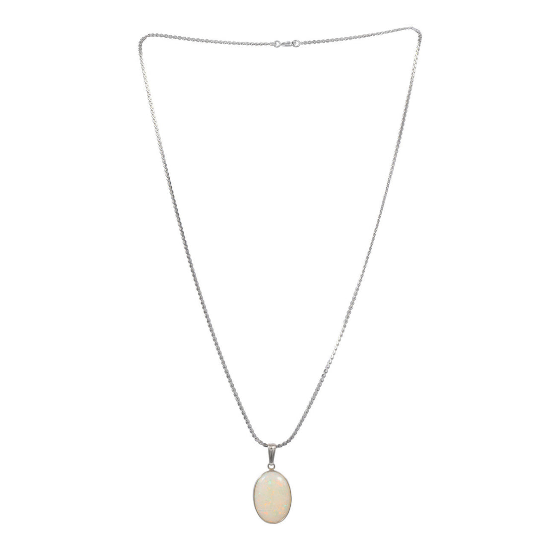 2.75 Carat Opal White Gold Pendant Necklace – image 2