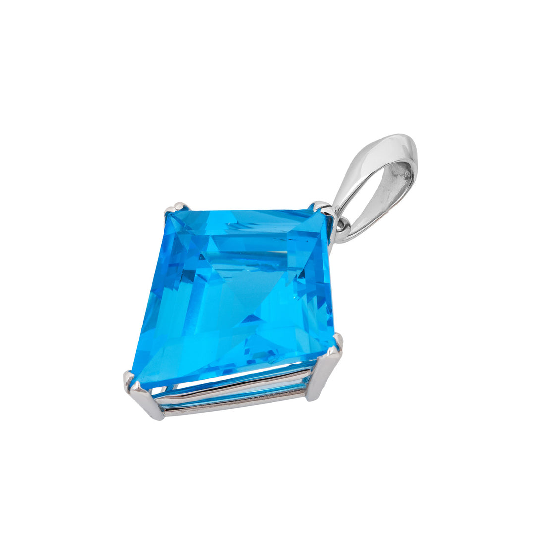 37.00 Carat Topaz White Gold Kite Shape Pendant – image 2