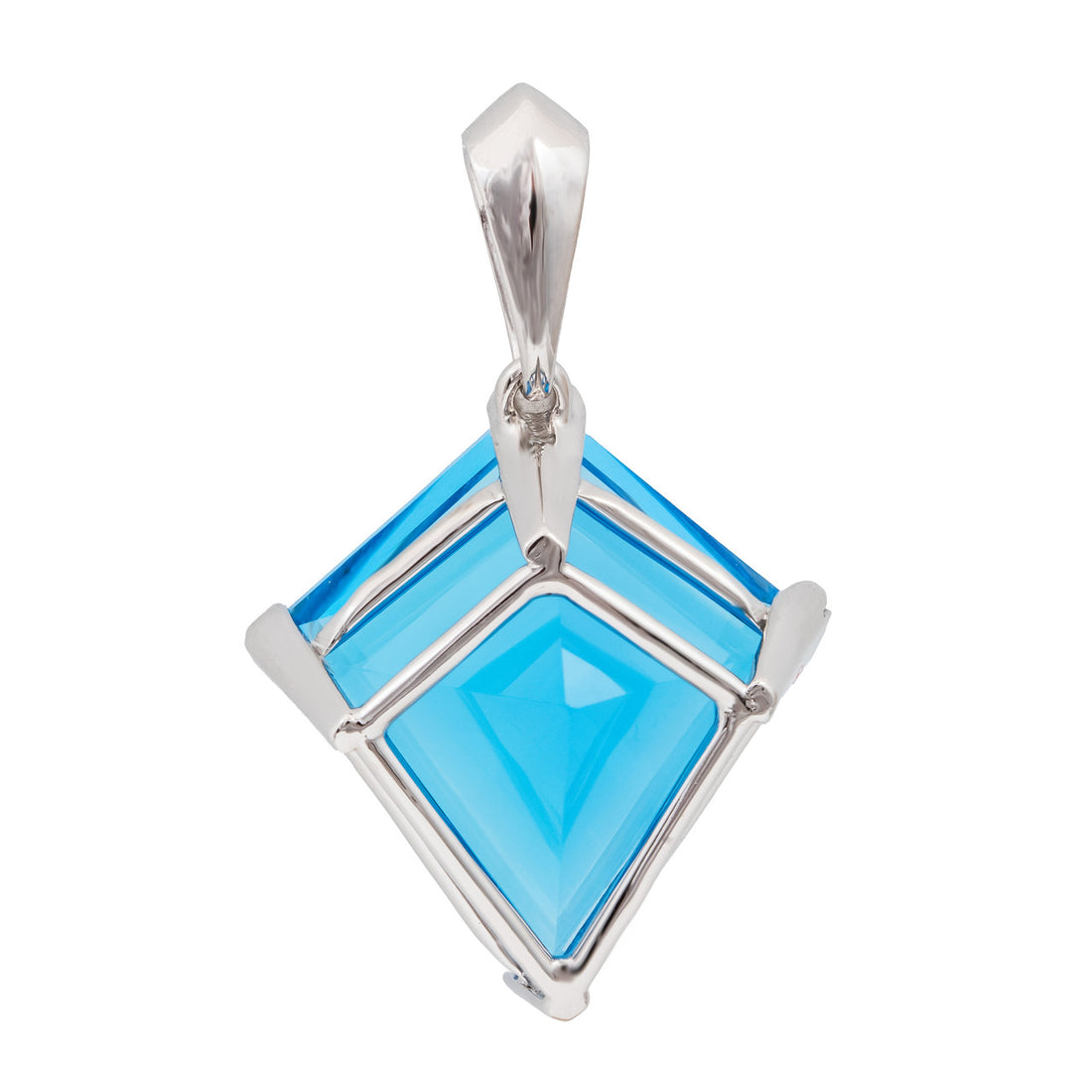 37.00 Carat Topaz White Gold Kite Shape Pendant – image 4