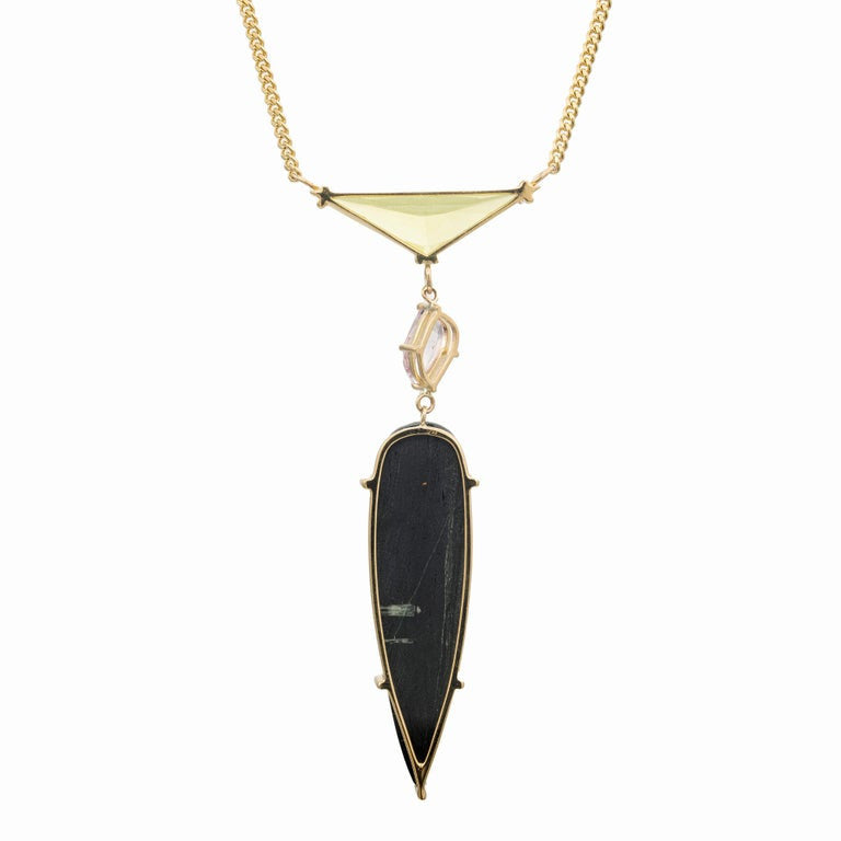 Peter Suchy 23.14 Carat Tourmaline Beryl Topaz Yellow Gold Pendant Necklace – image 4