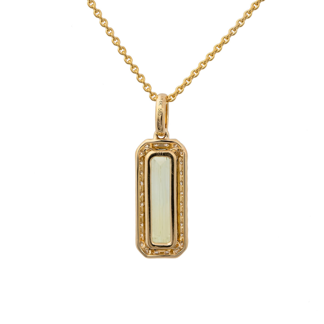 Peter Suchy 2.18 Carat Tourmaline Diamond Yellow Gold Pendant Necklace – image 3