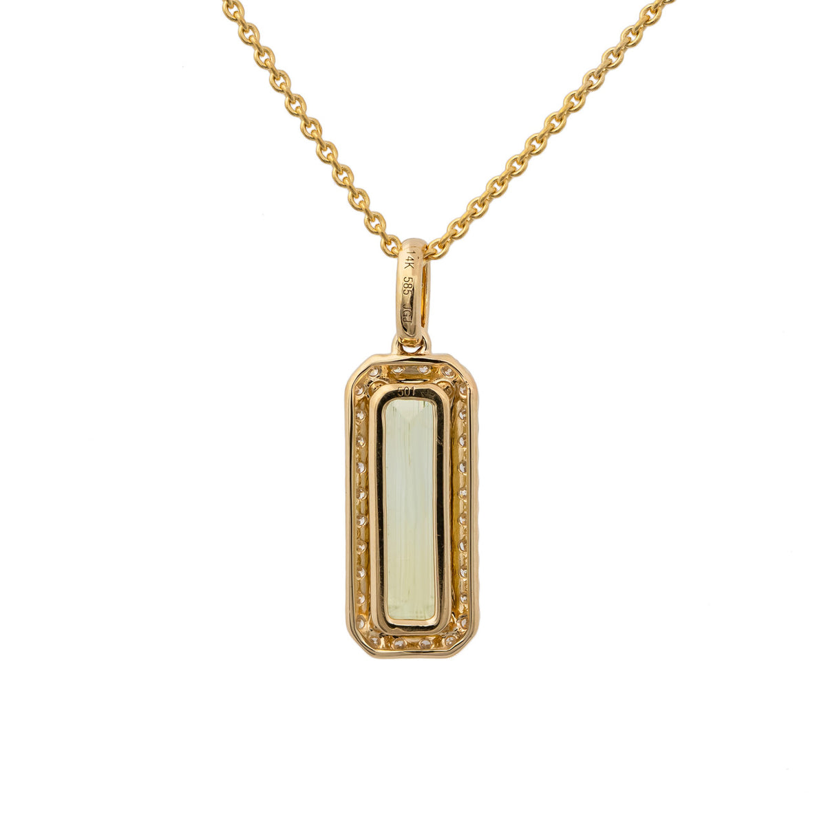 Peter Suchy 2.18 Carat Tourmaline Diamond Yellow Gold Pendant Necklace – image 3