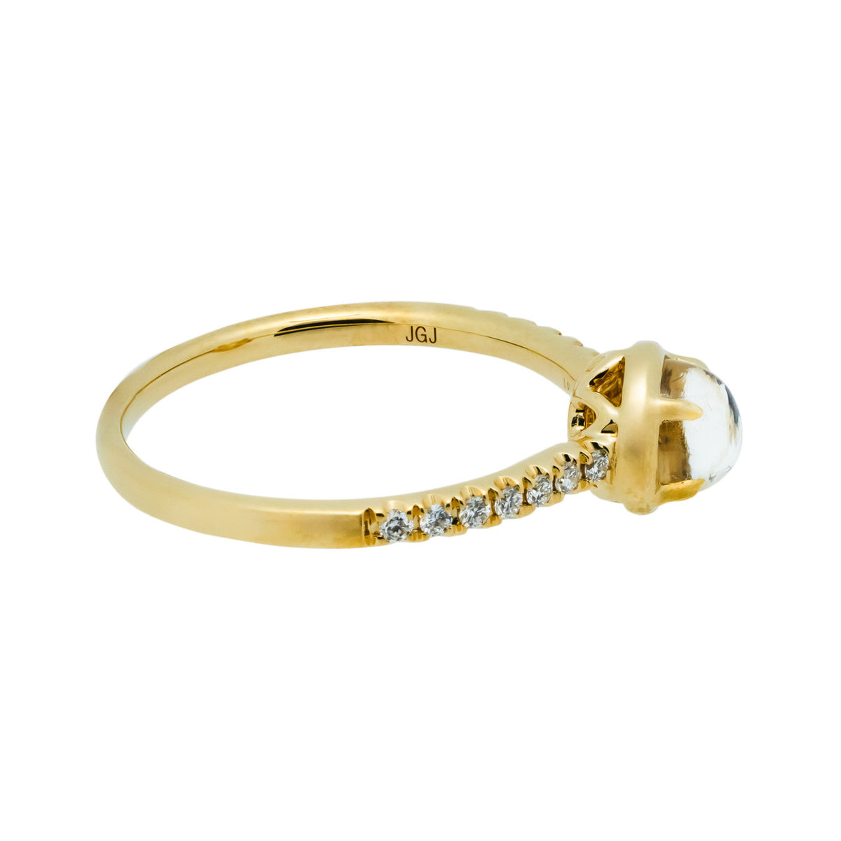 Peter Suchy .71 Carat Moonstone Diamond Yellow Gold Ring – image 3